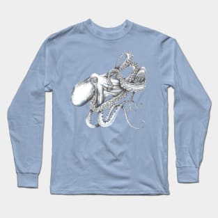 Octopus on blue Long Sleeve T-Shirt